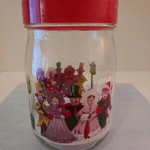 Vintage VMC Reims Victoria Christmas Carolers Canister with Screw Top Lid